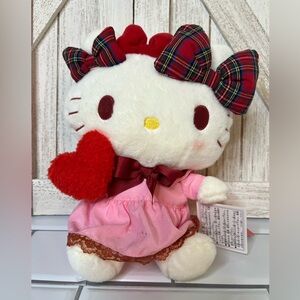 Hello Kitty Plush with Red Heart and Plaid Bow